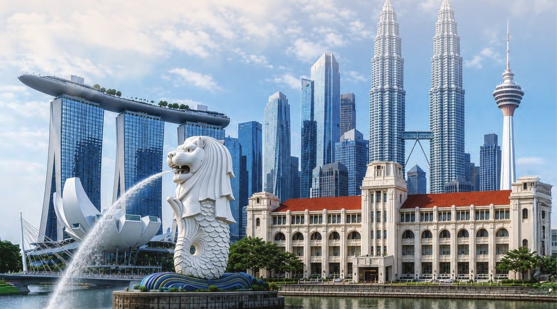 Kuala Lumpur and Singapore skyline